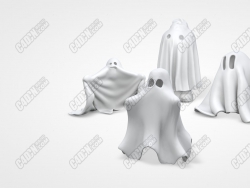C4Dʥģ  Halloween Ghost Wrap Sculpture Model