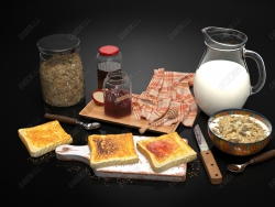 C4Dģ Breakfast food model