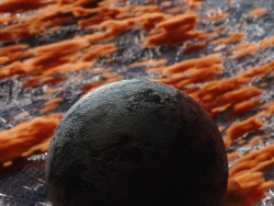 ɫдC4D Black sphere texture closeup engineering