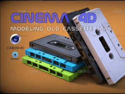 C4D录音机磁带盒建模教程