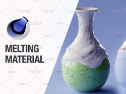 C4D花瓶模拟液体溢出材质动画教程-材质置换和Alpha通道
