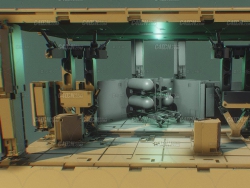 免费C4D科幻未来军事兵器装备码头建筑模型(白模) cargo dock