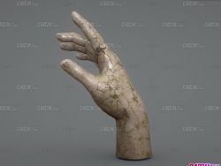 C4D泥雕塑手掌模型 Hand Sculpture