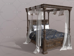 C4D˫˴ŵҾģ Four-Poster Canopy Bed