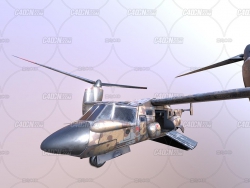 C4D半衰期MAV-88鱼鹰垂直起降直升机起落动画模型 Half-Life MAV-88 Osprey
