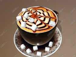 C4D+Blender卡布奇诺咖啡饮品模型