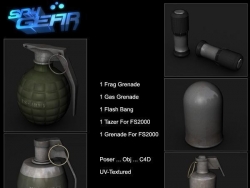 SpyGear-Set5: Grenades-Pack (Poser, Obj, C4D)