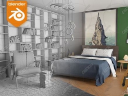 Blender建模材质贴图灯光渲染室内设计教程下载