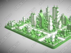 Blender卡通低聚城市城镇模型 Cartoon Low Poly City