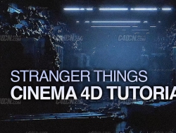 Cinema4D+Octane恐怖走廊闪烁灯光循环动画场景制作教程