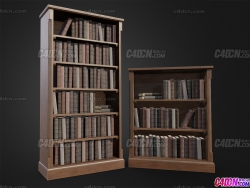 һһ׸C4Dģ Wooden Bookcases with Books
