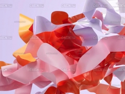 C4D使用RS红移渲染器制作色彩斌柔美布料飘动电视栏目包装动画高级教程