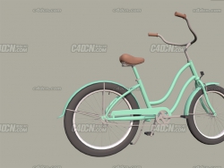 蓝色卡通儿童自行车模型 Bicycle draft