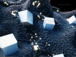 C4D+X-ParticlesӲ󶯻 xpDynamics Floating Objects