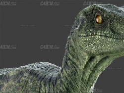 MAYA2018格式远古生物迅猛龙古代动物恐龙模型下载