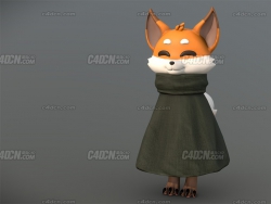 卡通动物披风狐狸模型 Fox in a cape