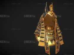 C4D埃及法老珠宝皇冠面具模型下载