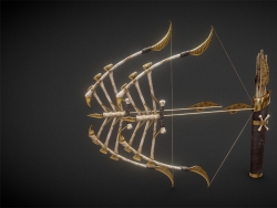 C4D动物骨骼制成的弓箭模型