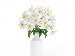 C4D߻ƿɫɫͻģ White Flowers in Tall Vase